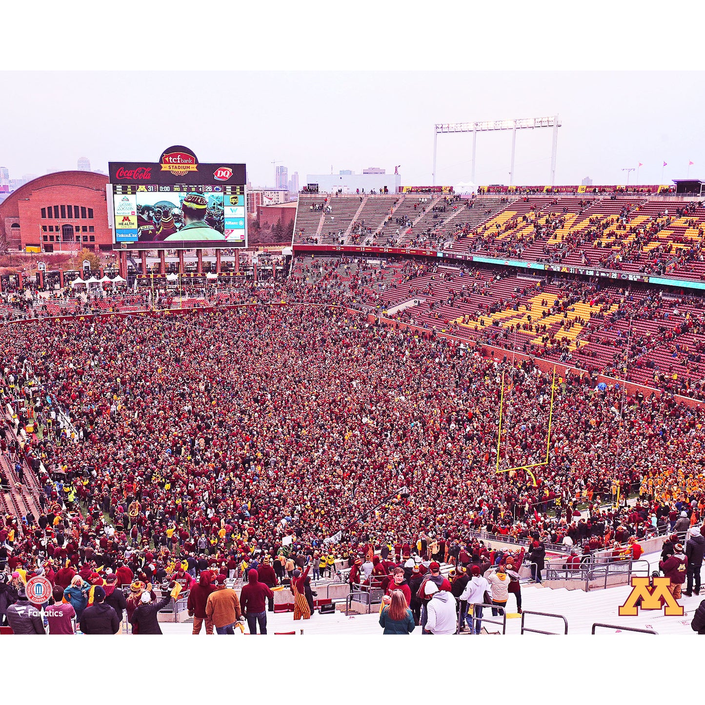 Minnesota Golden Gophers Unsigned 2019 Win Over Penn State Rushed Field Photograph