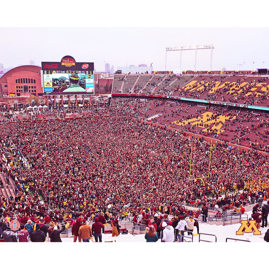 Minnesota Golden Gophers Unsigned 2019 Win Over Penn State Rushed Field Photograph