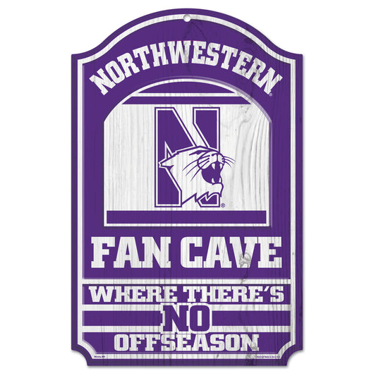 WinCraft Northwestern Wildcats 11'' x 17'' Fan Cave Wood Sign