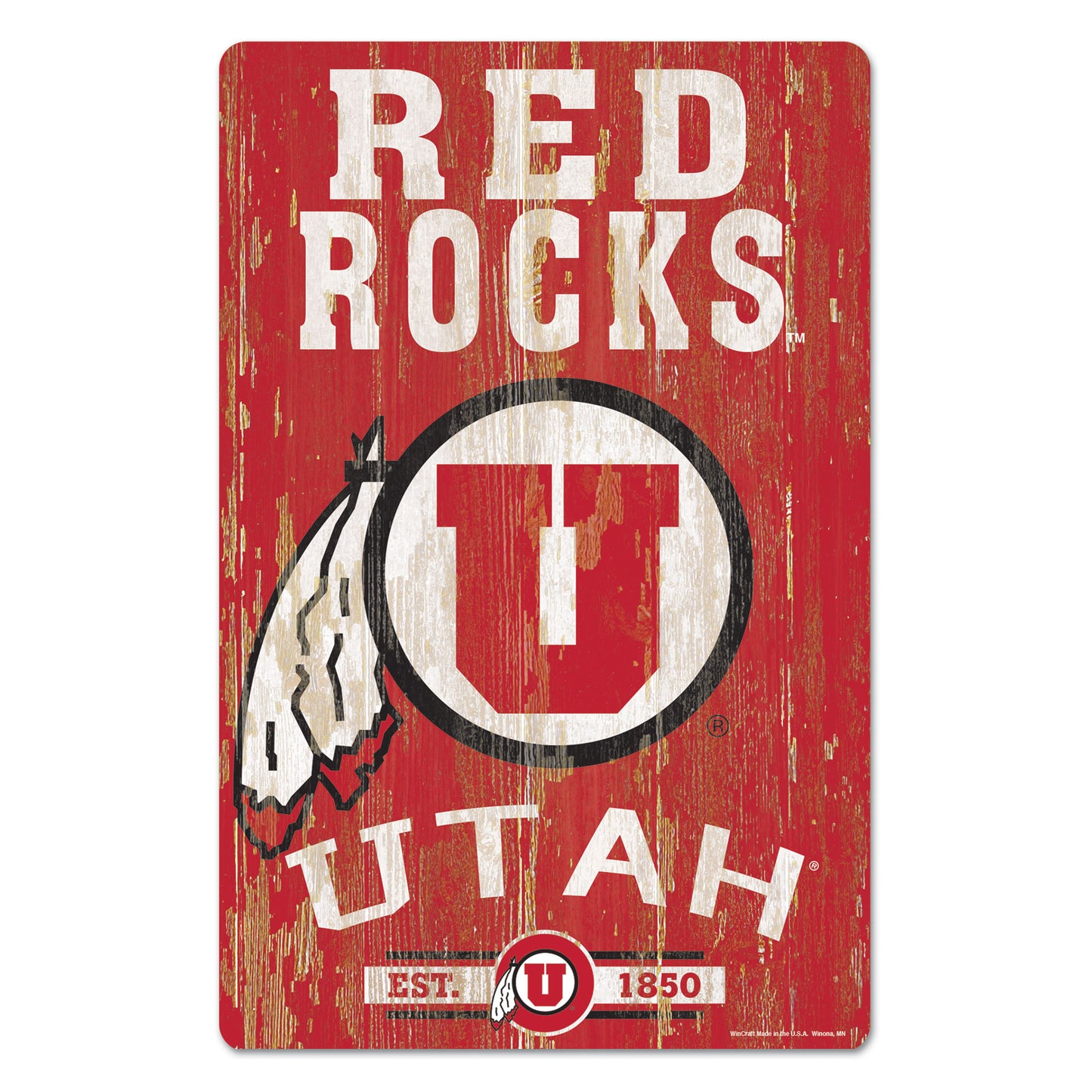 WinCraft Utah Utes 11'' x 17'' Slogan Wood Sign