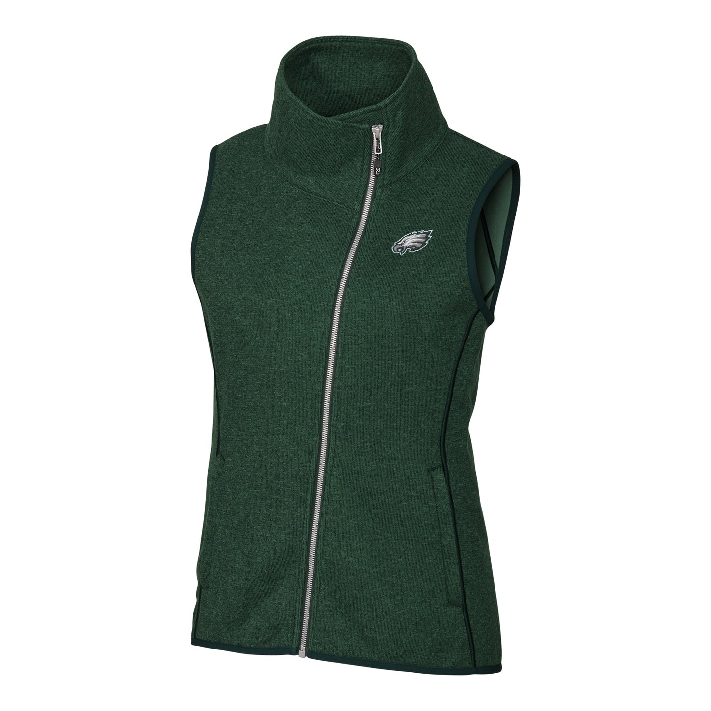 Women's Cutter & Buck Green Philadelphia Eagles Mainsail Full-Zip Vest