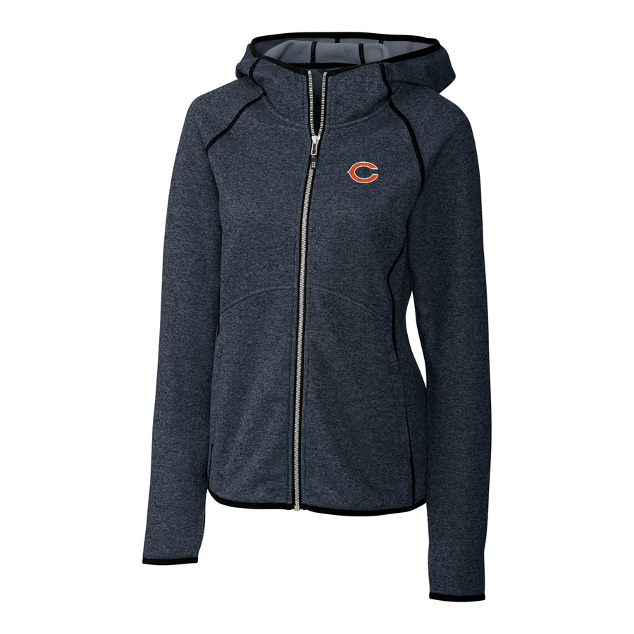 Women's Cutter & Buck Navy Chicago Bears Mainsail Full-Zip Jacket