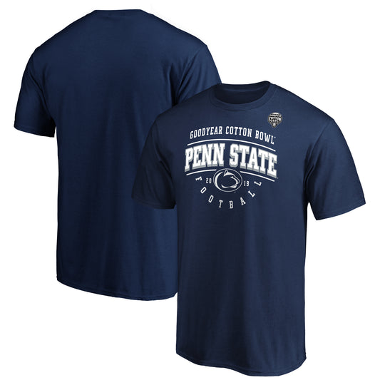 Men's Fanatics Navy Penn State Nittany Lions 2019 Cotton Bowl Bound Tackle T-Shirt