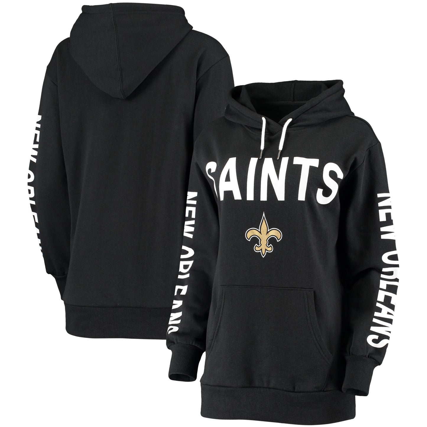 Women's G-III 4Her by Carl Banks Navy New Orleans Saints Extra Point Pullover Hoodie