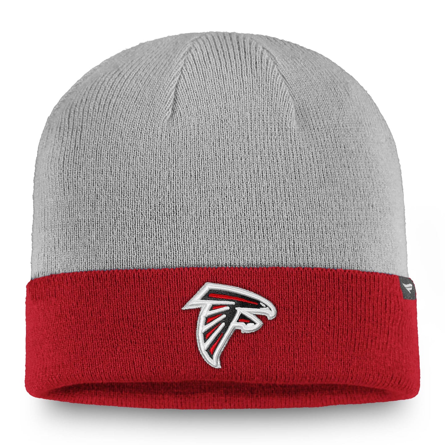 Men's NFL Pro Line by Fanatics Heathered Gray/Red Atlanta Falcons 2-Tone Cuffed Knit Hat