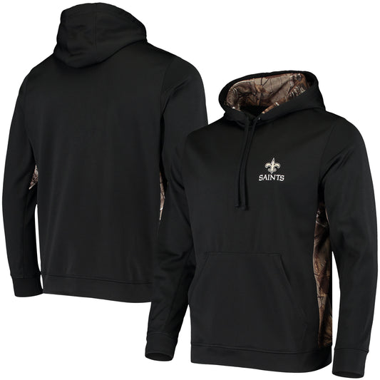 Men's Dunbrooke Black/Realtree Camo New Orleans Saints Logo Ranger Pullover Hoodie