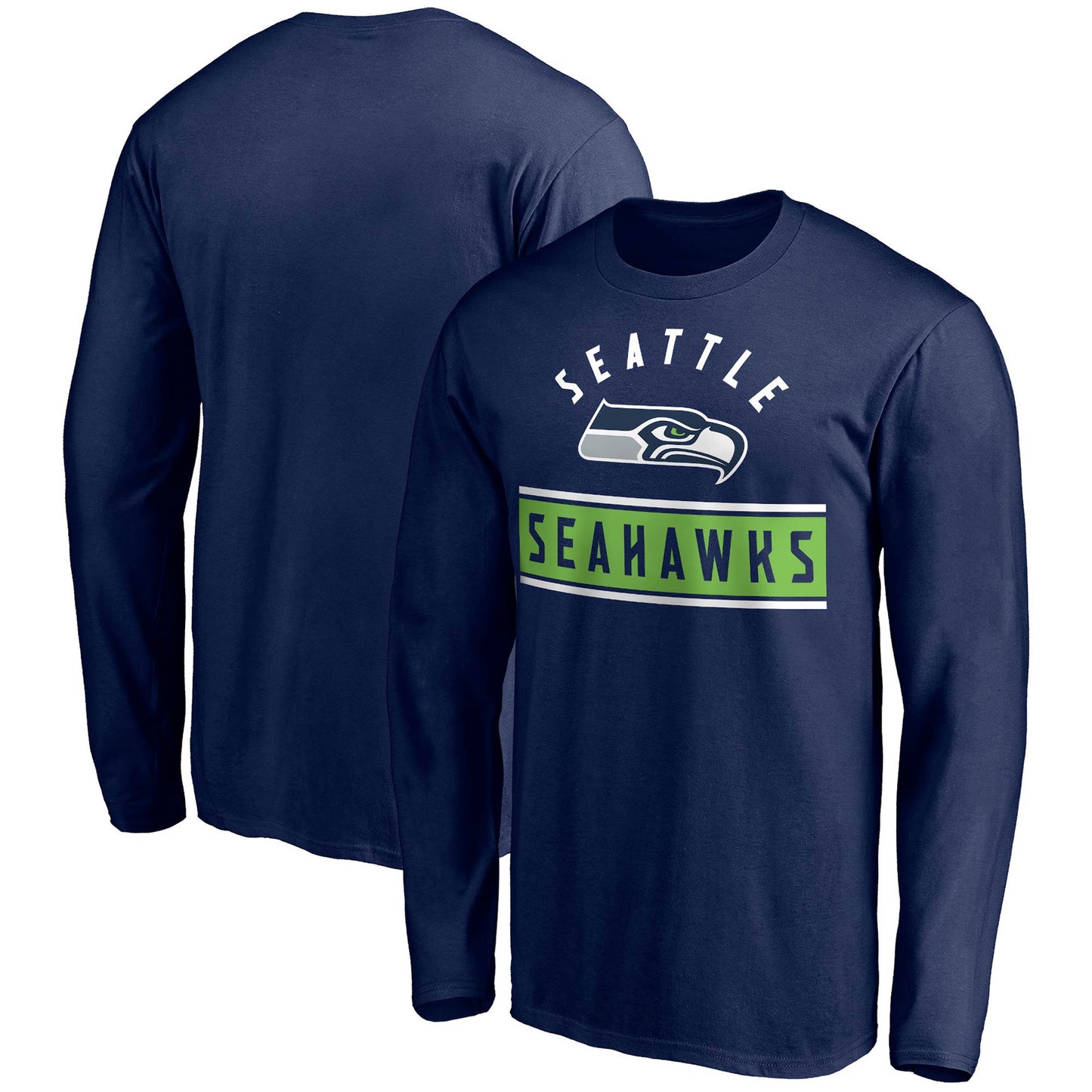 Men's Fanatics Navy Seattle Seahawks Team Arc Knockout Long Sleeve T-Shirt