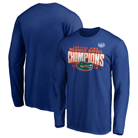 Men's Fanatics Royal Florida Gators 2019 Orange Bowl Champions Receiver Long Sleeve T-Shirt