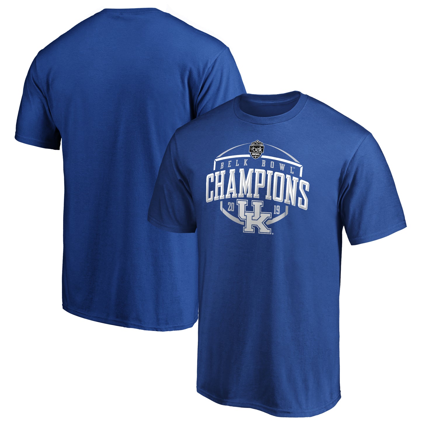 Men's Fanatics Royal Kentucky Wildcats 2019 Belk Bowl Champions Corner T-Shirt