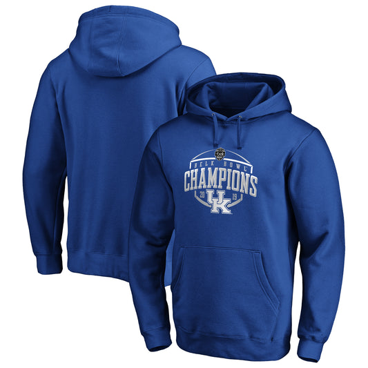 Men's Fanatics Royal Kentucky Wildcats 2019 Belk Bowl Champions Corner Pullover Hoodie