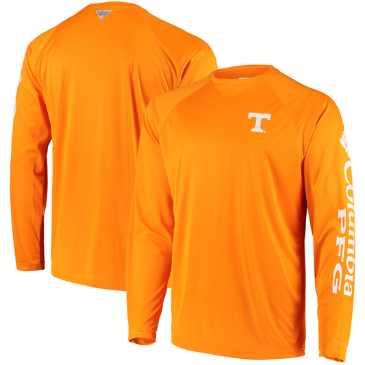 Men's Columbia Tennessee Orange Tennessee Volunteers Terminal Tackle Omni-Shade Raglan Long Sleeve T-Shirt