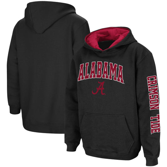 Youth Colosseum Black Alabama Crimson Tide 2-Hit Team Pullover Hoodie