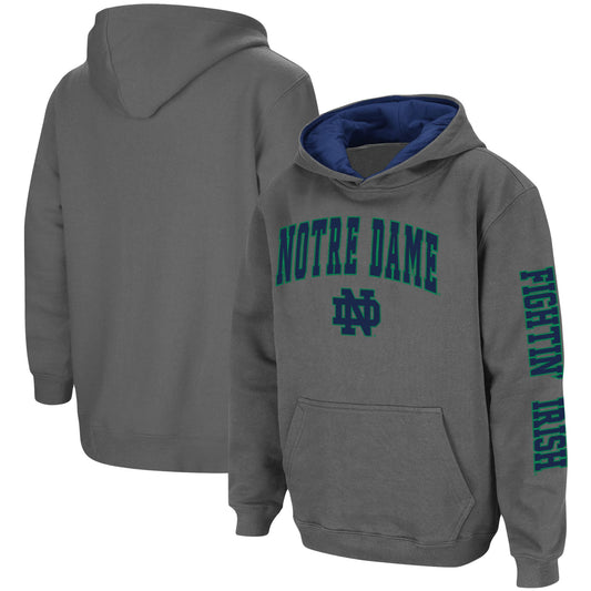 Youth Colosseum Charcoal Notre Dame Fighting Irish 2-Hit Team Pullover Hoodie