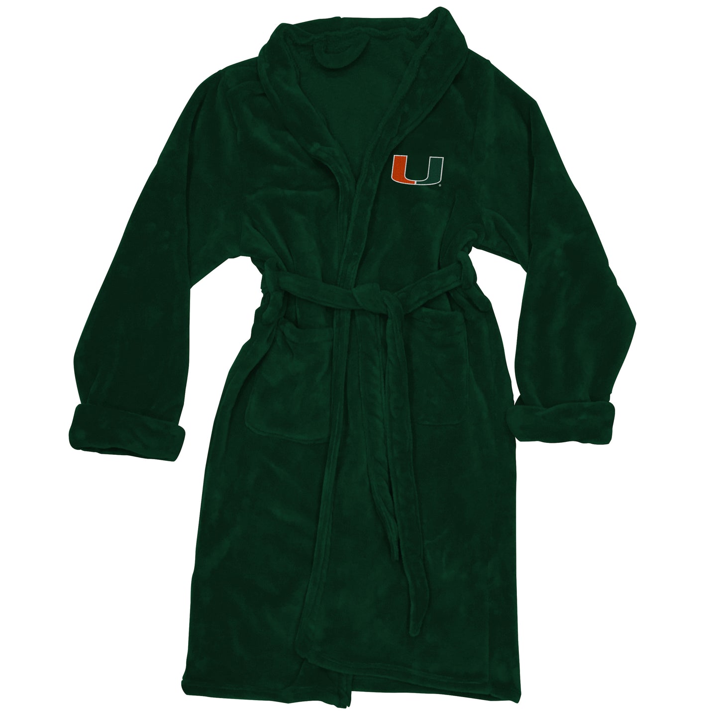 Men's The Northwest Group Green Miami Hurricanes Silk Touch Bath Robe