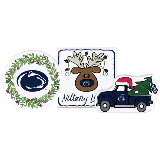 Penn State Nittany Lions Holiday Tabletop Block Decor Set