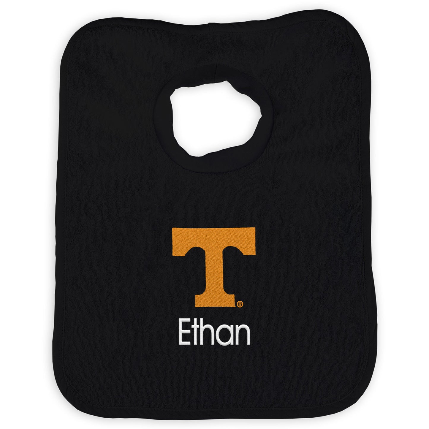 Newborn & Infant Black Tennessee Volunteers Personalized Bib