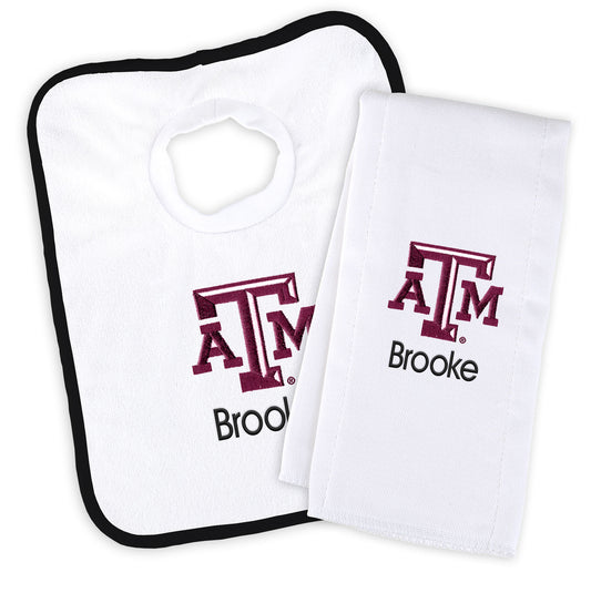 Newborn & Infant Texas A&M Aggies Personalized Bib & Burp Cloth Set