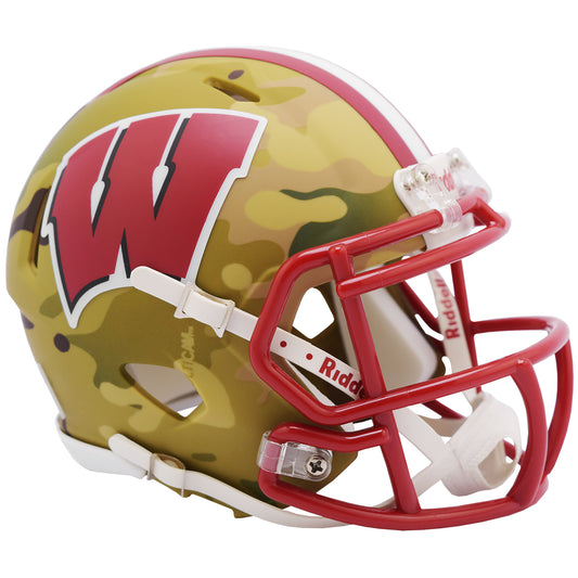 Wisconsin Badgers Riddell Camo Alternate Speed Mini Helmet