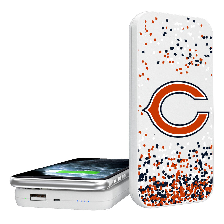 Chicago Bears Confetti Design Wireless 5000mAh Powerbank
