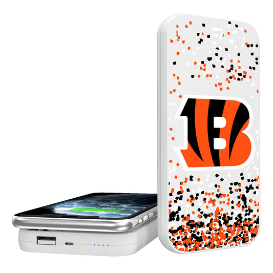 Cincinnati Bengals Confetti Design Wireless 5000mAh Powerbank