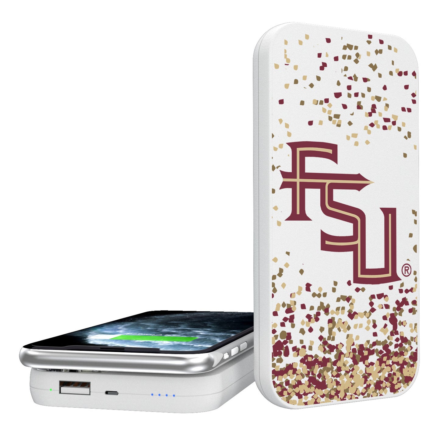 Florida State Seminoles Confetti Design Wireless 5000mAh Powerbank