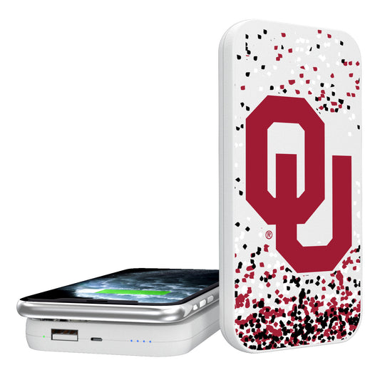 Oklahoma Sooners Confetti Design Wireless 5000mAh Powerbank