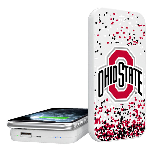 Ohio State Buckeyes Confetti Design Wireless 5000mAh Powerbank