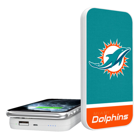 Miami Dolphins Endzone Solid Design Wireless 5000mAh Powerbank