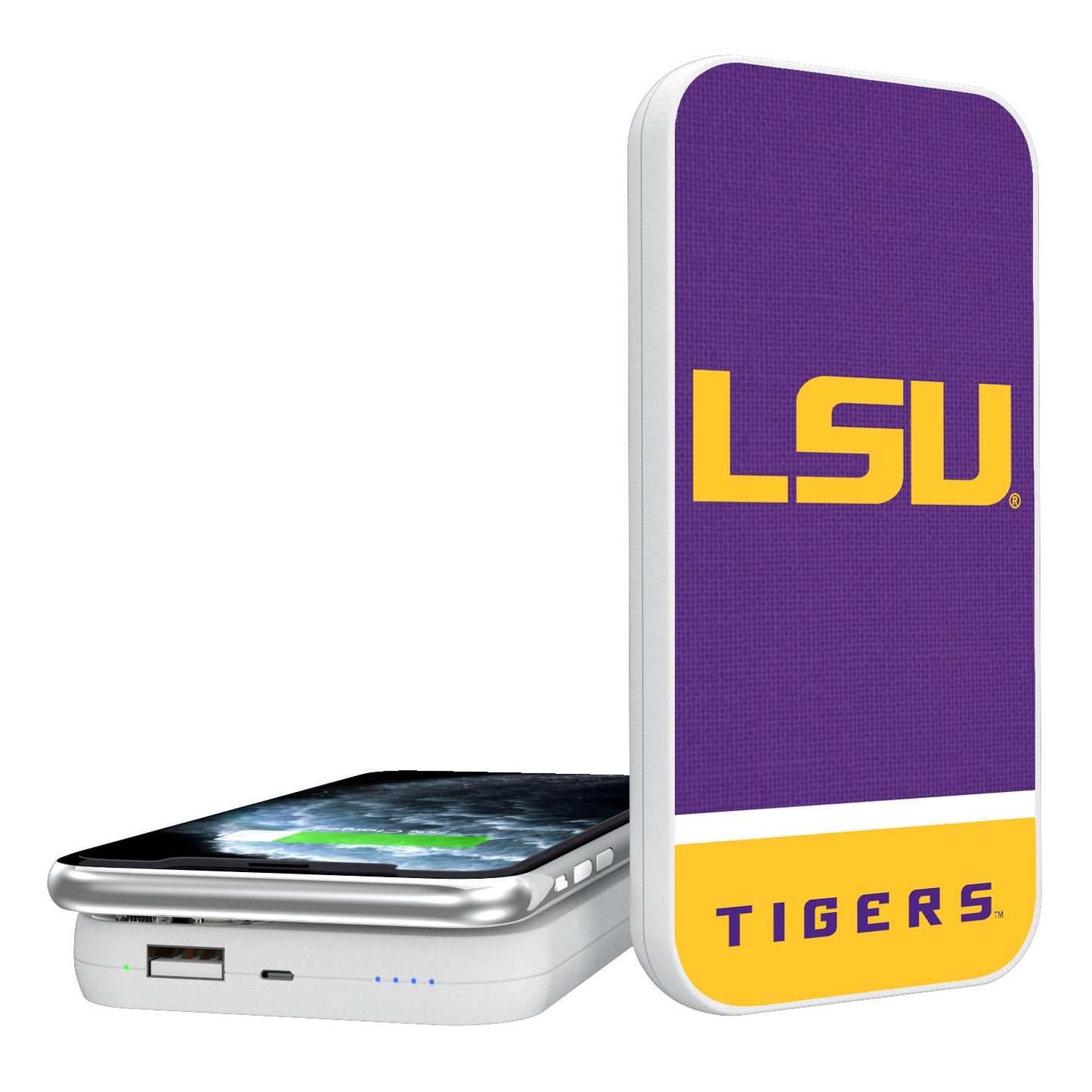 LSU Tigers Endzone Solid Design Wireless 5000mAh Powerbank