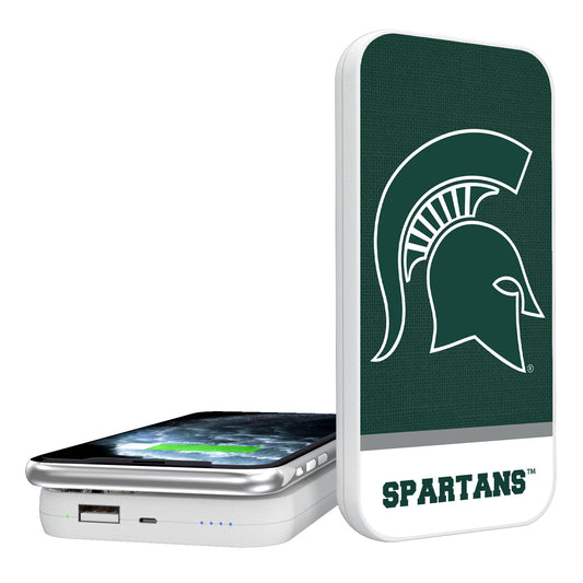 Michigan State Spartans Endzone Solid Design Wireless 5000mAh Powerbank