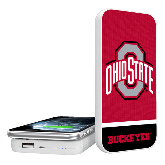 Ohio State Buckeyes Endzone Solid Design Wireless 5000mAh Powerbank