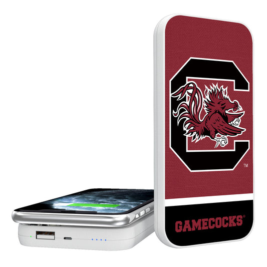 South Carolina Gamecocks Endzone Solid Design Wireless 5000mAh Powerbank