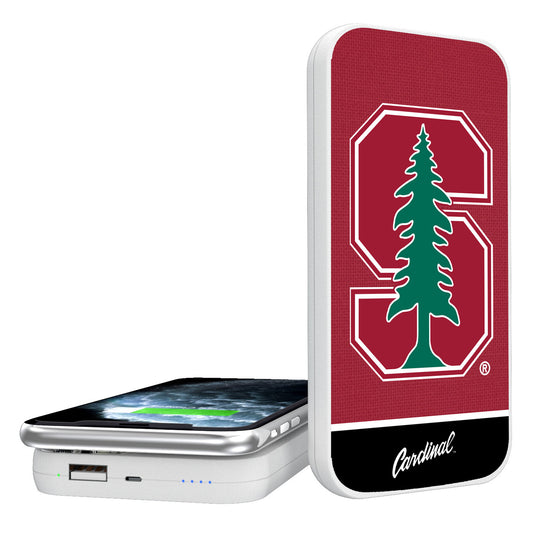 Stanford Cardinal Endzone Solid Design Wireless 5000mAh Powerbank