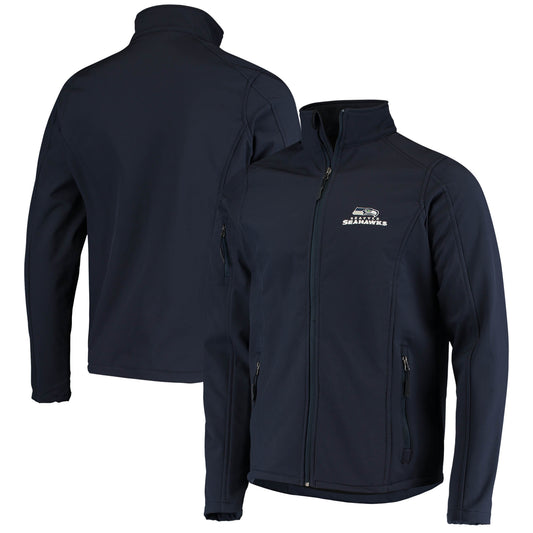 Men's Dunbrooke Navy Seattle Seahawks Sonoma Softshell Full-Zip Jacket