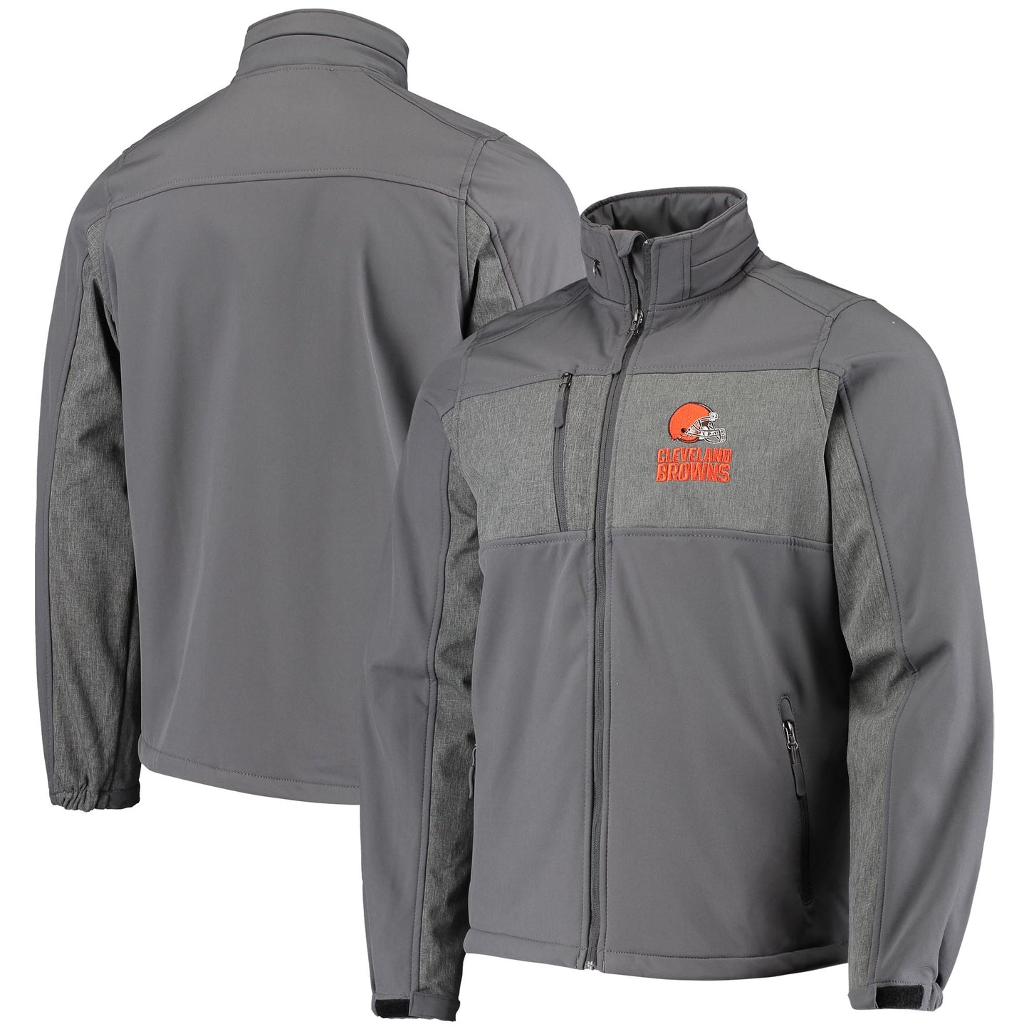 Men's Dunbrooke Graphite Cleveland Browns Circle Zephyr Softshell Full-Zip Jacket