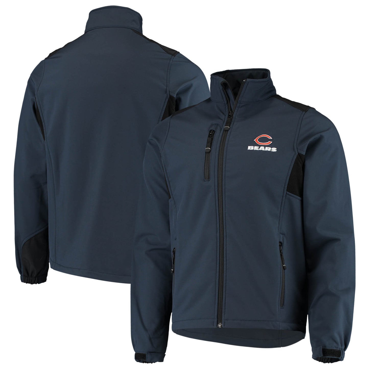 Men's Dunbrooke Navy Chicago Bears Circle Softshell Fleece Full-Zip Jacket