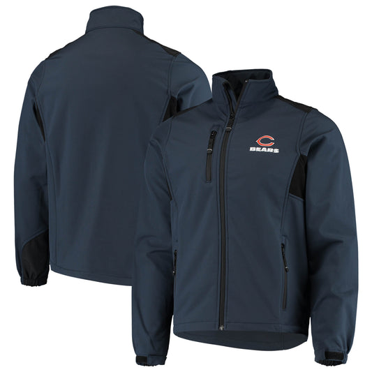 Men's Dunbrooke Navy Chicago Bears Circle Softshell Fleece Full-Zip Jacket