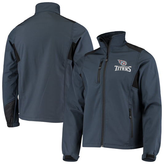 Men's Dunbrooke Navy Tennessee Titans Circle Softshell Fleece Full-Zip Jacket