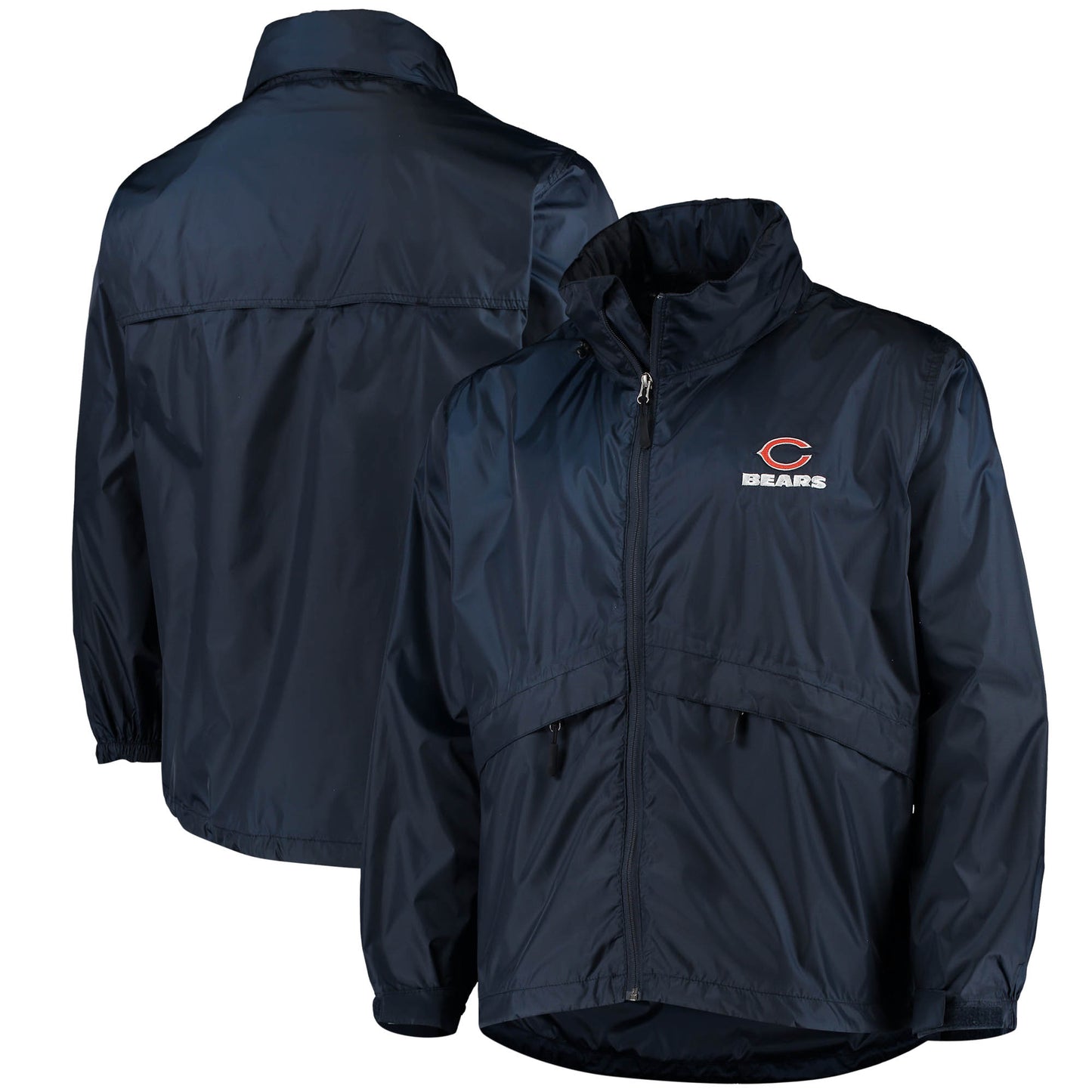 Men's Dunbrooke Navy Chicago Bears Circle Sportsman Waterproof Packable Lightweight Full-Zip Jacket