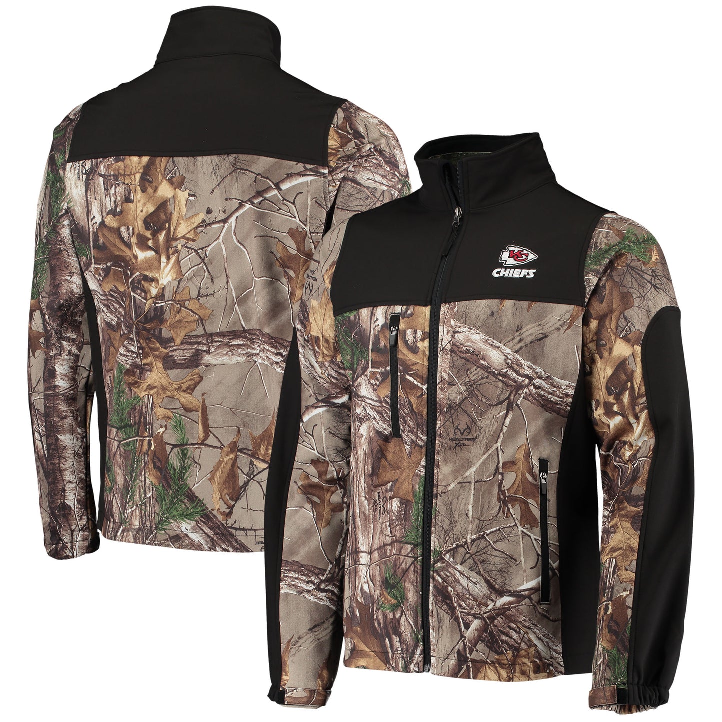 Men's Dunbrooke Realtree Camo/Black Kansas City Chiefs Circle Hunter Softshell Full-Zip Jacket