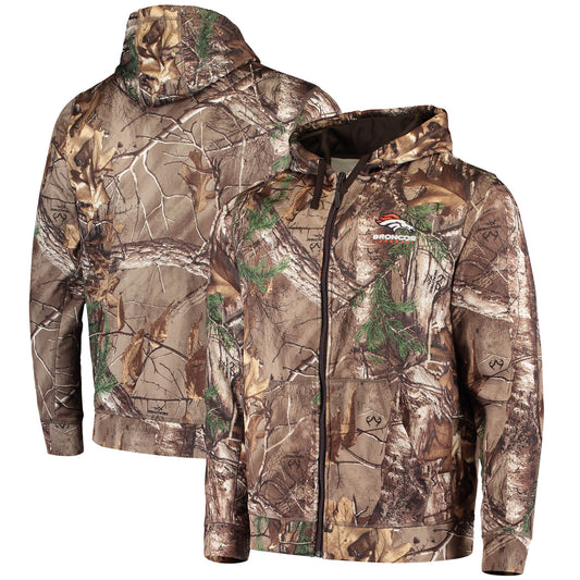 Men's Dunbrooke Realtree Camo Denver Broncos Trophy Tech Fleece Full-Zip Hoodie