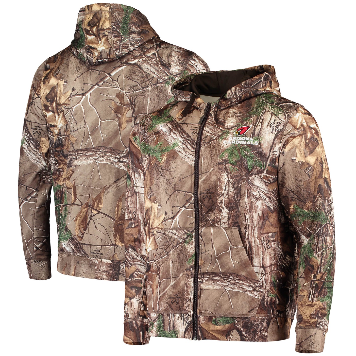 Men's Dunbrooke Realtree Camo Arizona Cardinals Trophy Tech Fleece Full-Zip Hoodie