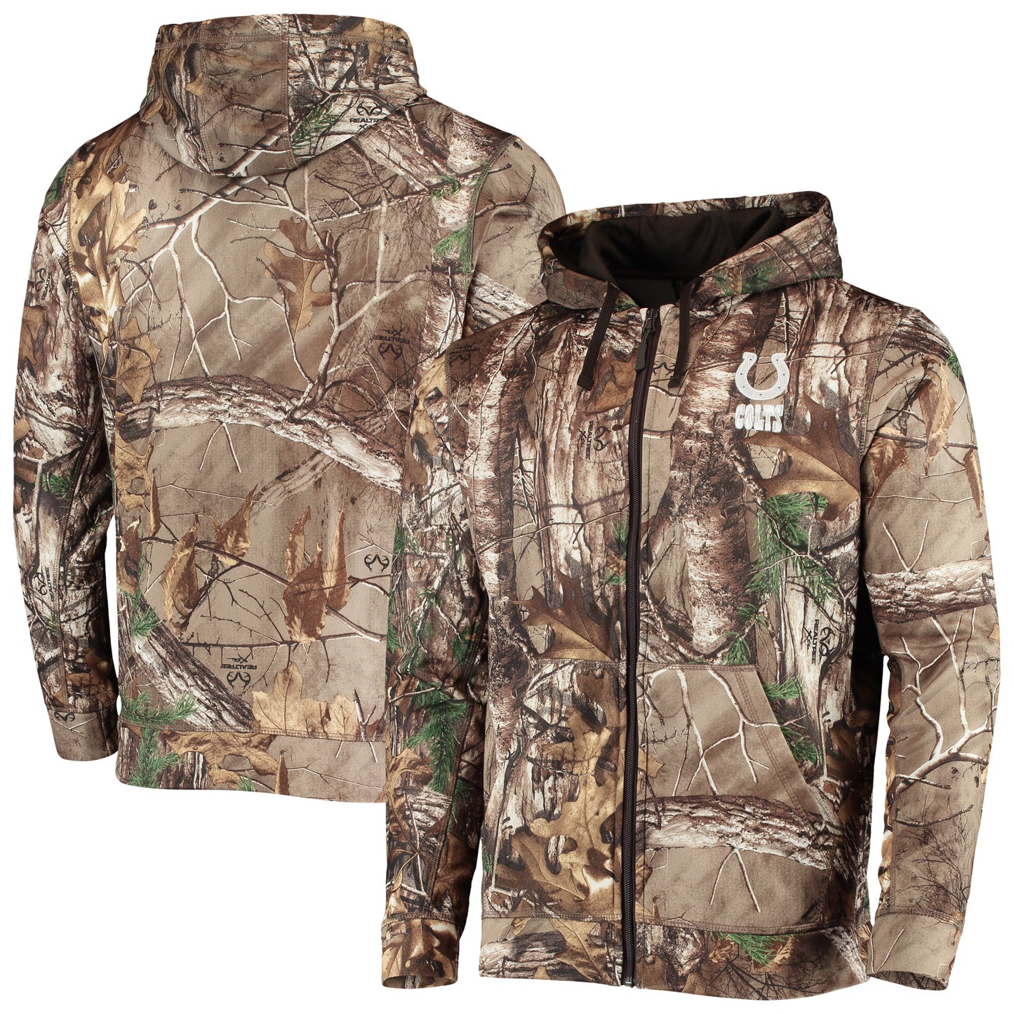 Men's Dunbrooke Realtree Camo Indianapolis Colts Trophy Tech Fleece Full-Zip Hoodie