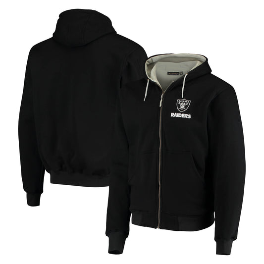 Men's Dunbrooke Black Las Vegas Raiders Craftsman Thermal-Lined Full-Zip Hoodie