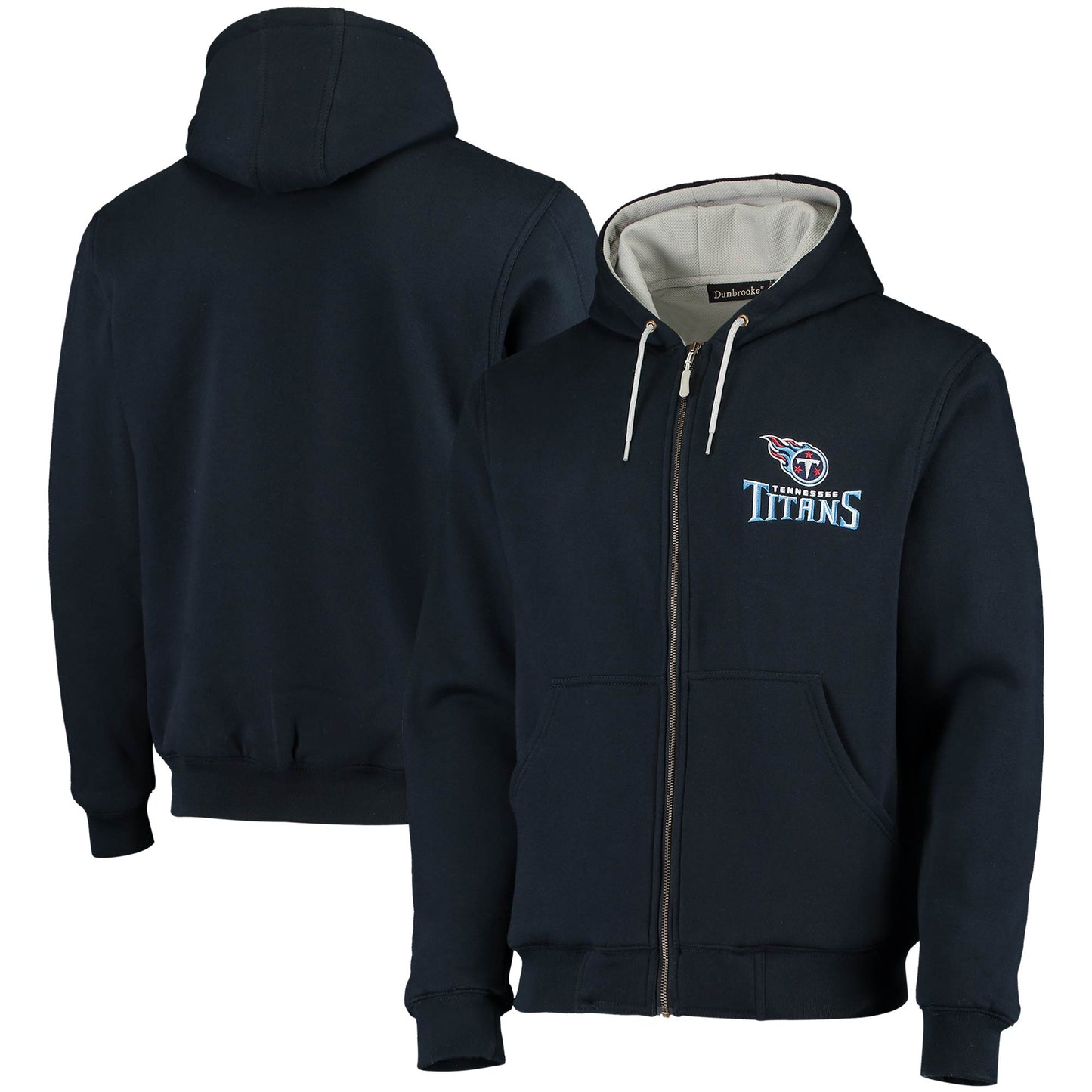 Men's Dunbrooke Navy Tennessee Titans Craftsman Thermal-Lined Full-Zip Hoodie