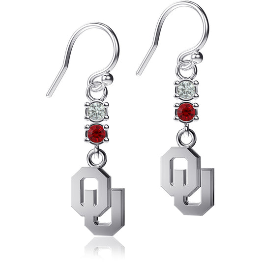 Dayna Designs Oklahoma Sooners Dangle Crystal Earrings