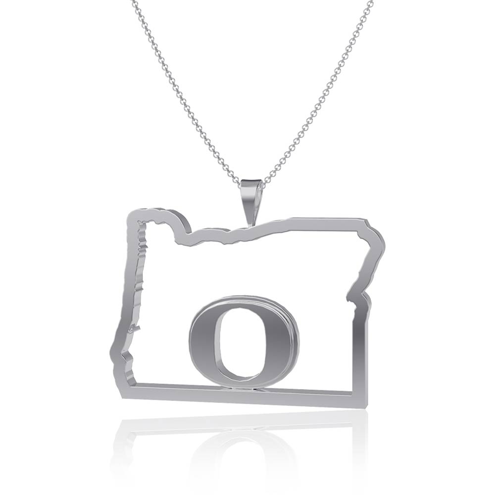Dayna Designs Oregon Ducks Team State Outline Necklace