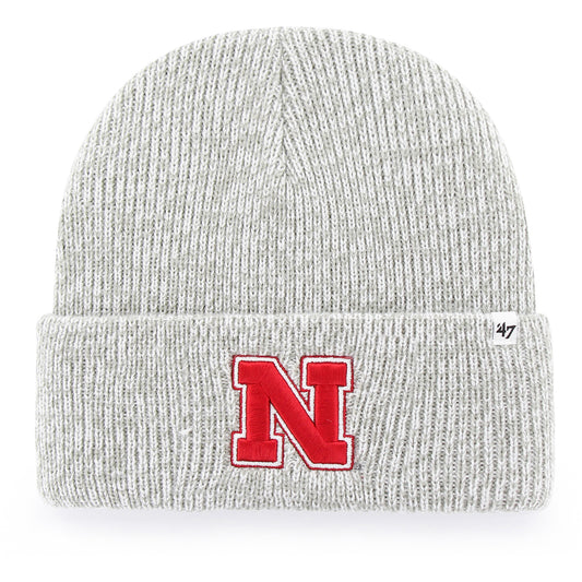 Men's '47 Gray Nebraska Huskers Brain Freeze Cuffed Knit Hat