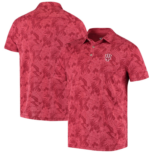 Men's Tommy Bahama Crimson Indiana Hoosiers Palmetto Palms Polo