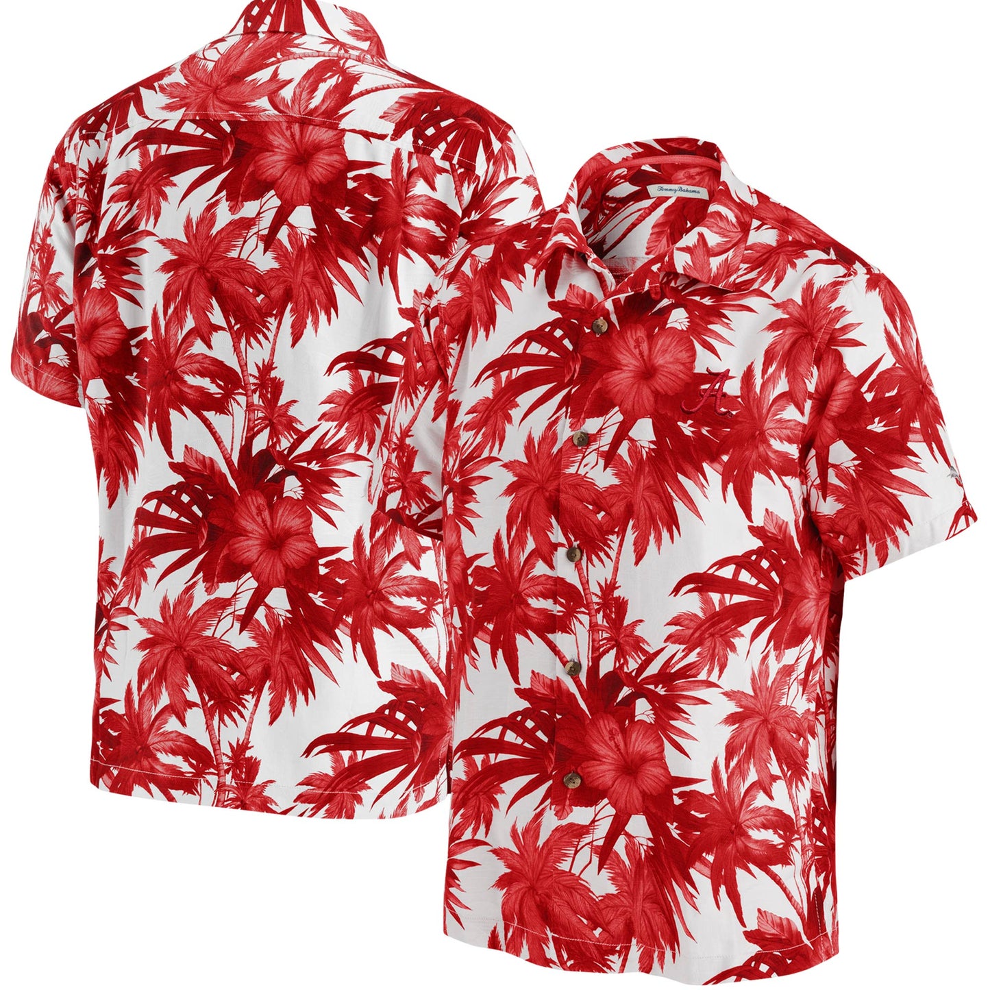 Men's Tommy Bahama Crimson Alabama Crimson Tide Harbor Island Hibiscus Button-Up Shirt